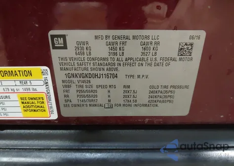 2017 Chevrolet Traverse 1Lt z USA, uszkodzony, nr VIN 1GNKVGKD0HJ116704